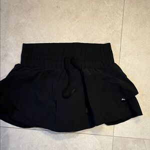 Black double layer Mini Skirt